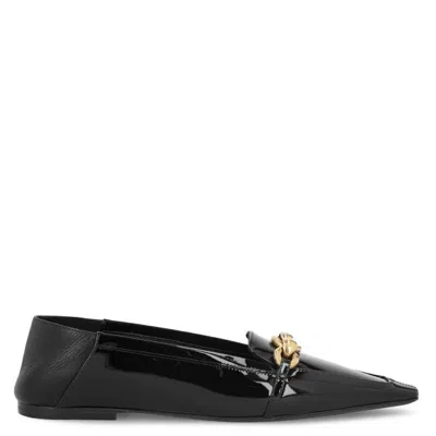 Saint Laurent Patent Leather Le Maillon Loafers In Black