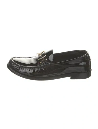 Pre-owned Saint Laurent Patent Leather Loafers In Black