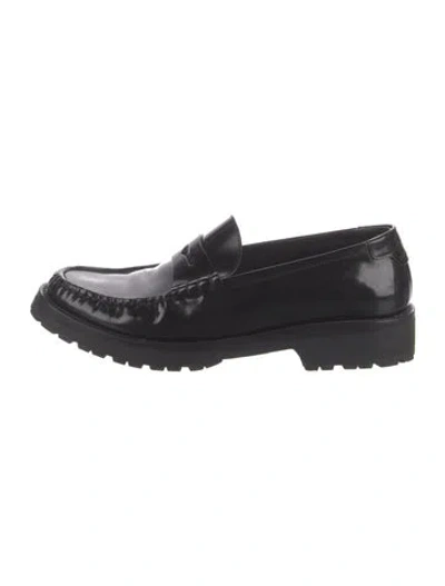 Pre-owned Saint Laurent Patent Leather Loafers In Black