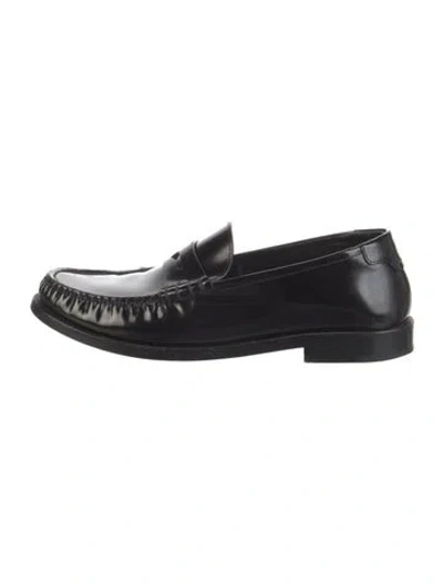 Pre-owned Saint Laurent Patent Leather Loafers In Black