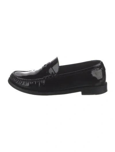 Pre-owned Saint Laurent Patent Leather Loafers In Black
