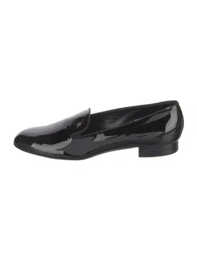 Pre-owned Saint Laurent Patent Leather Loafers In Black