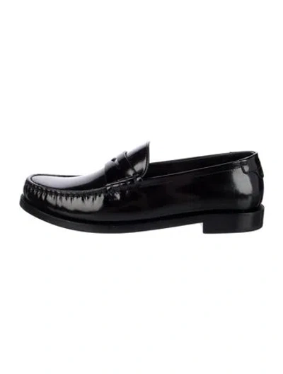 Pre-owned Saint Laurent Patent Leather Loafers In Black