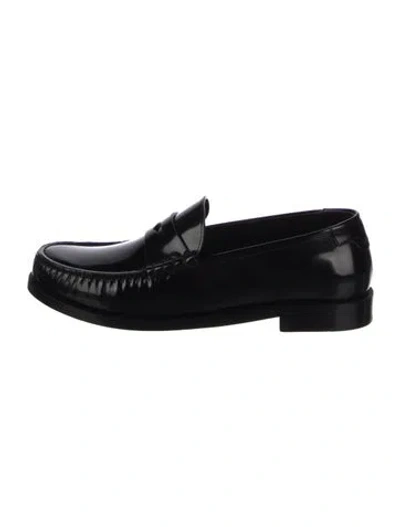 Pre-owned Saint Laurent Patent Leather Loafers In Black
