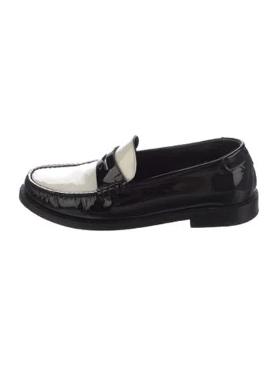 Pre-owned Saint Laurent Patent Leather Loafers In Black