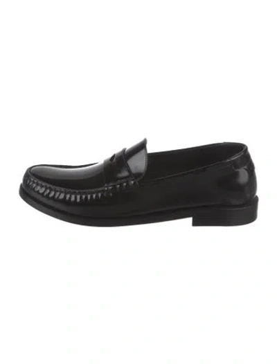 Pre-owned Saint Laurent Patent Leather Loafers In Black