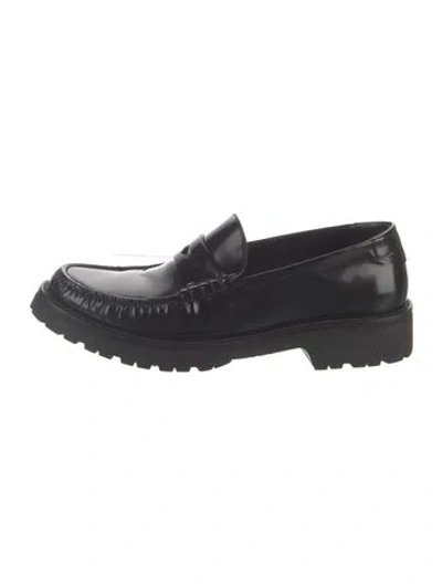 Pre-owned Saint Laurent Patent Leather Loafers In Black