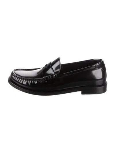 Pre-owned Saint Laurent Patent Leather Loafers In Black