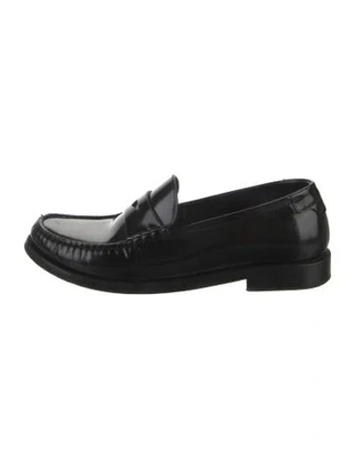 Pre-owned Saint Laurent Patent Leather Loafers In Black