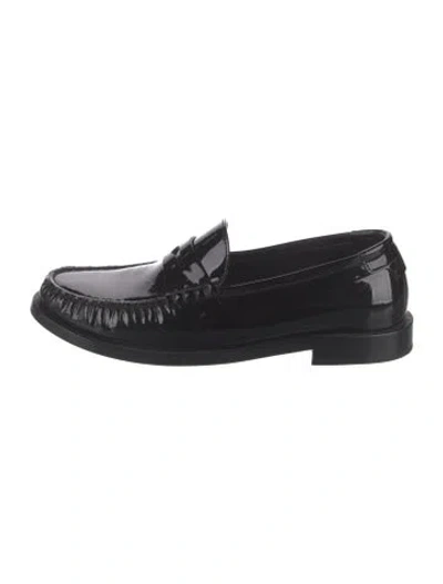 Pre-owned Saint Laurent Patent Leather Loafers In Black