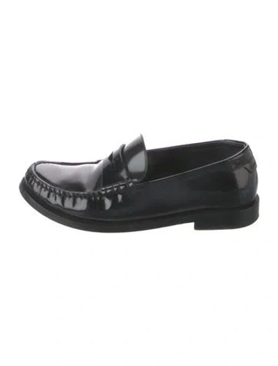Pre-owned Saint Laurent Patent Leather Loafers In Black