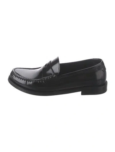 Pre-owned Saint Laurent Patent Leather Loafers In Black