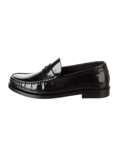 Pre-owned Saint Laurent Patent Leather Loafers In Black