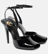 Saint Laurent La Scandale 110 Patent Leather Sandals In Black