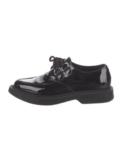 Pre-owned Saint Laurent Patent Leather Oxfords In Black