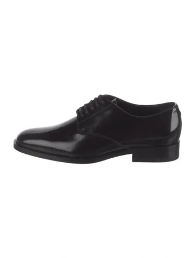 Pre-owned Saint Laurent Patent Leather Oxfords In Black