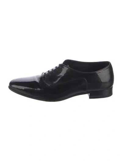 Pre-owned Saint Laurent Patent Leather Oxfords In Black