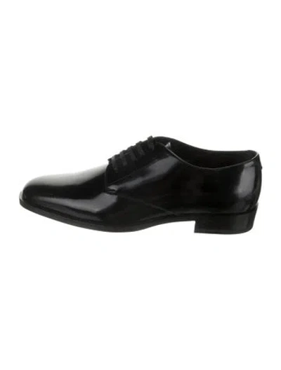 Pre-owned Saint Laurent Patent Leather Oxfords In Black
