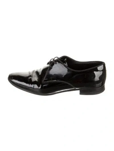 Pre-owned Saint Laurent Patent Leather Oxfords In Black