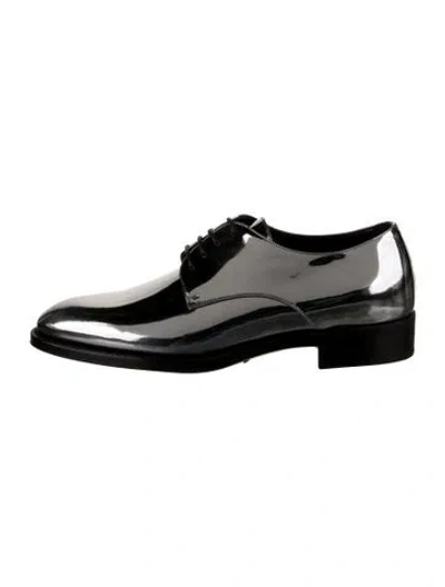 Pre-owned Saint Laurent Patent Leather Oxfords In Black