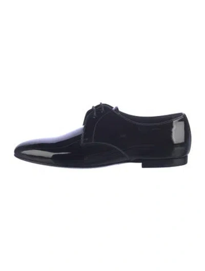 Pre-owned Saint Laurent Patent Leather Oxfords In Blue