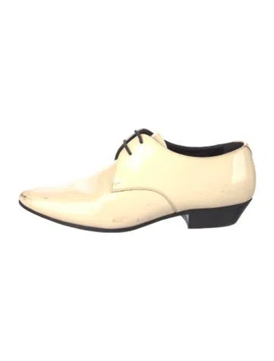 Pre-owned Saint Laurent Patent Leather Oxfords In Neutral