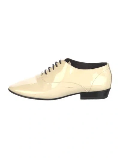 Pre-owned Saint Laurent Patent Leather Oxfords In Neutral