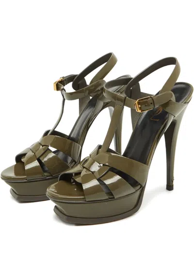 Pre-owned Saint Laurent Patent Leather Platform Sandals