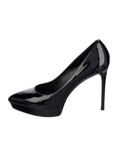 Pre-owned Saint Laurent Patent Leather Pumps In Black