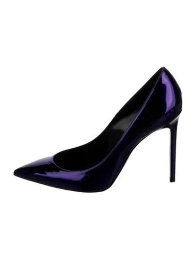 Pre-owned Saint Laurent Patent Leather Pumps In Blue