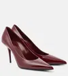 Saint Laurent Norma 90 Patent Leather Pumps In Burgund