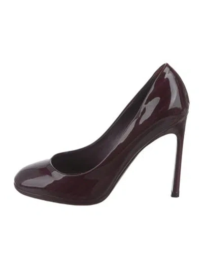 Pre-owned Saint Laurent Patent Leather Pumps In Burgundy