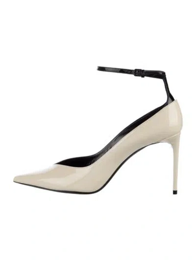Pre-owned Saint Laurent Patent Leather Pumps In Neutrals