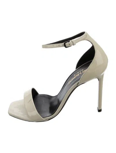 Pre-owned Saint Laurent Patent Leather Sandals In Neutral