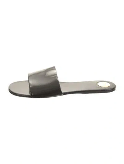 Pre-owned Saint Laurent Patent Leather Slides In Black
