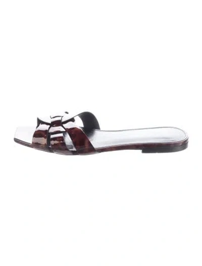 Pre-owned Saint Laurent Patent Leather Slides In Multi