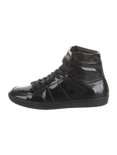 Pre-owned Saint Laurent Patent Leather Sneakers In Black