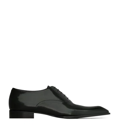 Saint Laurent Patent Leather Stanton Oxford Shoes In Black