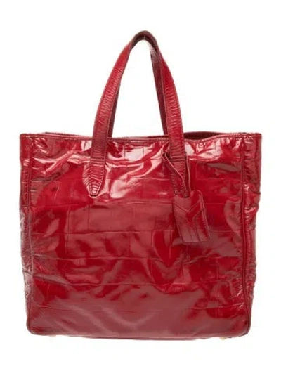 Pre-owned Saint Laurent Patent Leather Tote In Red