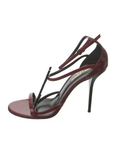 Pre-owned Saint Laurent Patent Leather T-strap Sandals In Multi