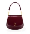 Saint Laurent Patent Leather Voltaire Top-handle Bag In Red