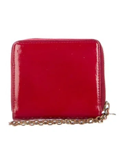 Pre-owned Saint Laurent Patent Leather Wallet In Red