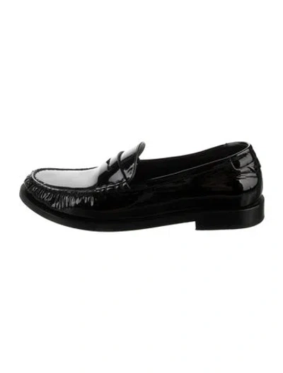Pre-owned Saint Laurent Patent Leather Whipstitch Trim Loafers In Multi
