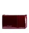 Saint Laurent Patent Leather Zipped Coin And Card Holder In Pink