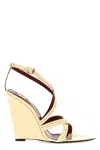 Saint Laurent Strappy Wedge Heel Sandals With Open Toe