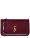 Saint Laurent Patent Wallet On Chain In Brown