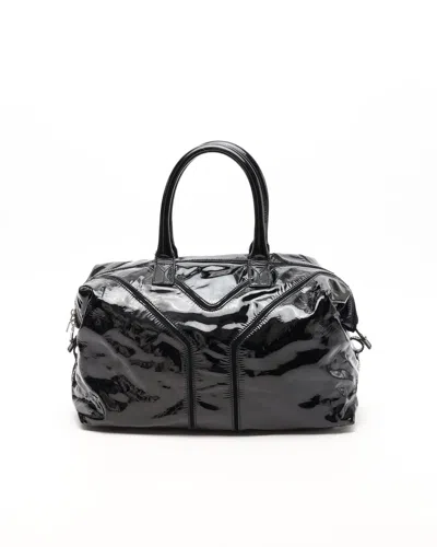 Saint Laurent Patent Y-line Boston Bag In Black