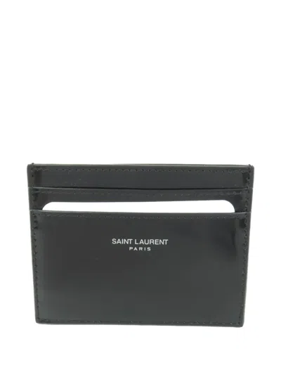 Pre-owned Saint Laurent Patent-leather Cardholder In Black