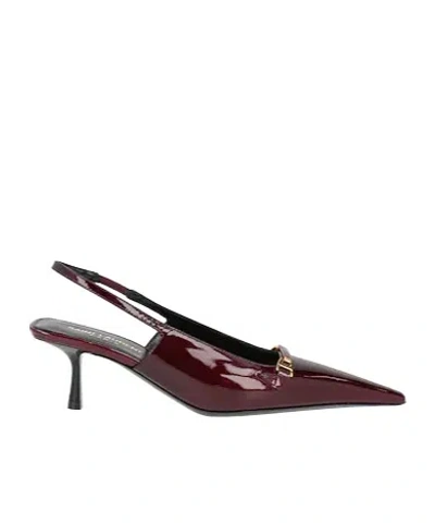 Saint Laurent Patentleather Pointedtoe Midheel Pumps In Red