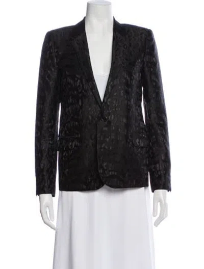 Pre-owned Saint Laurent Patterned Blazer In Black